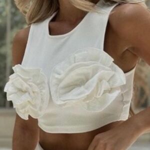 Zara Mixed Ribbed Top Size M